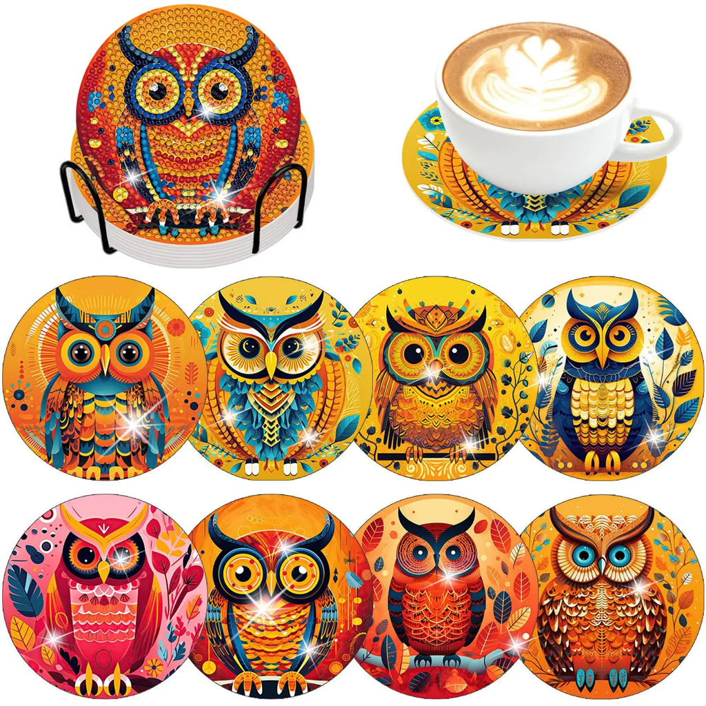 8pcs Diamond Coasters/ Holder Kits