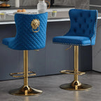 Set of 2 Swivel Chairs with Lion