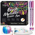 12 Colors Brush Metallic Paint Markers
