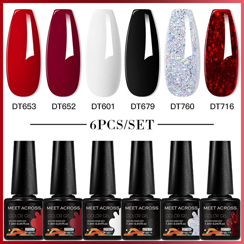 6pc Nail Gel Polish Set