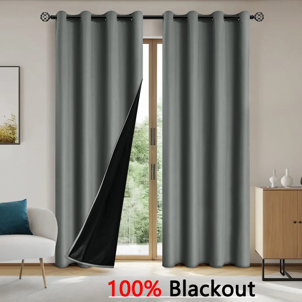 1pc Solid Color Full  Blackout curtains