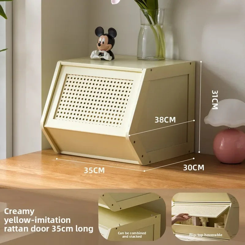 Bucket cabinet, storage can be stacked