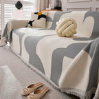 Chenille Sofa Blanket with Tassels