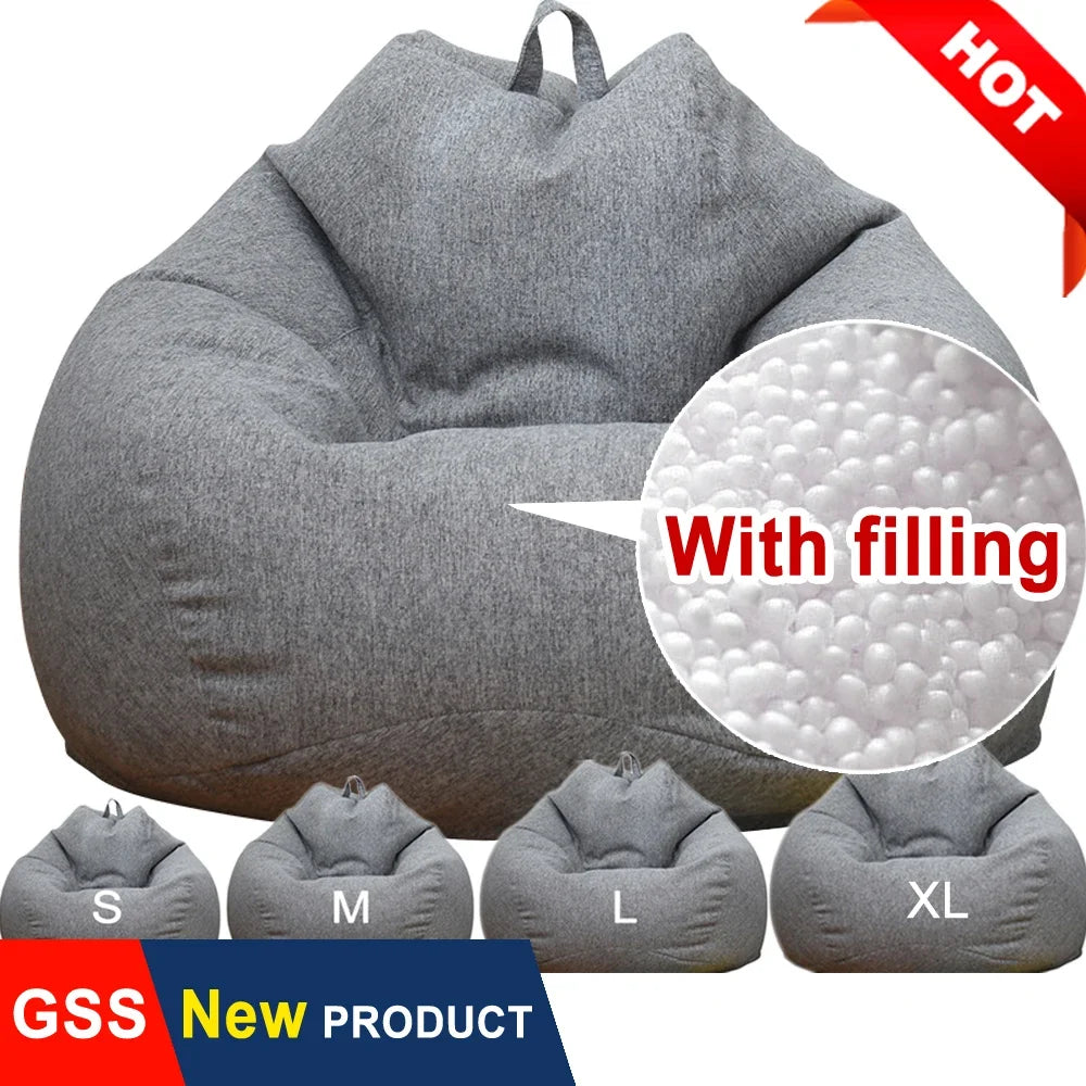 Washable Linen Bean Bag Chair / Filling
