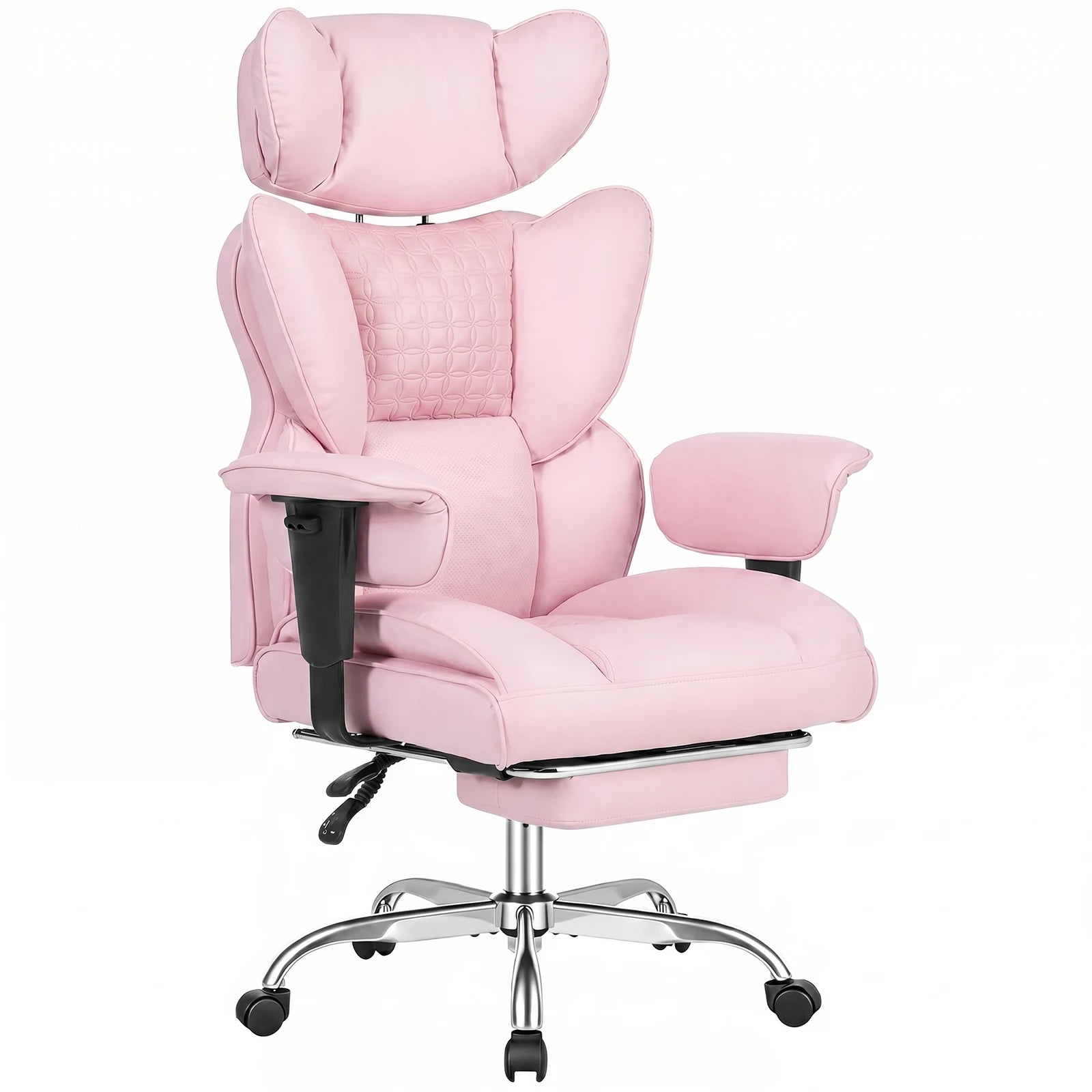 Adjustable Armrests Reclining Computer Office Chair / Footrest