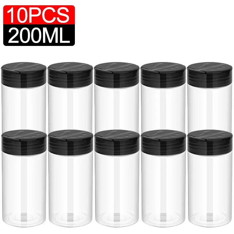 10/1PCS Clear Spice Plastic Seasoning Jars