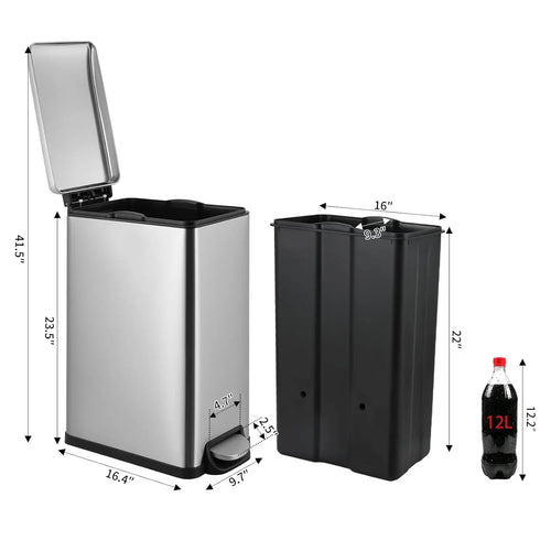 13.2 Gal Slim Trash Can / Lid