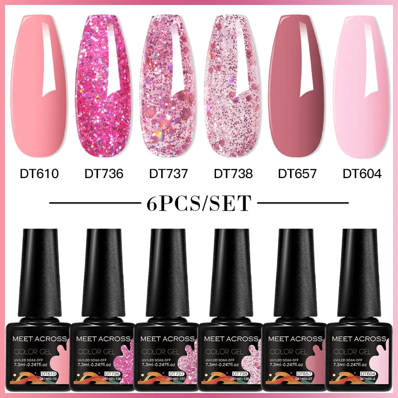 6pc Nail Gel Polish Set