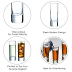12  Clear Heavy Shot Glasses, 2 oz