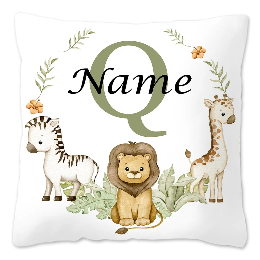 Animal with Name Pillow Case, Personalized