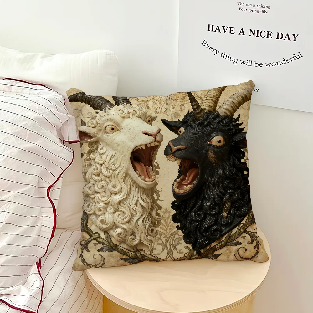Screaming Goat Pillow Cover