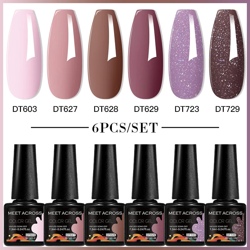 6pc Nail Gel Polish Set