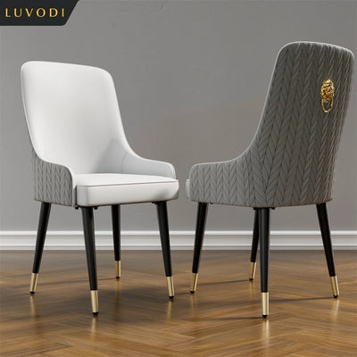 2 Microfiber Leather Chairs/ Lion Knocker