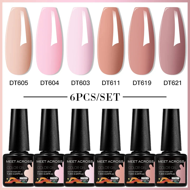 6pc Nail Gel Polish Set
