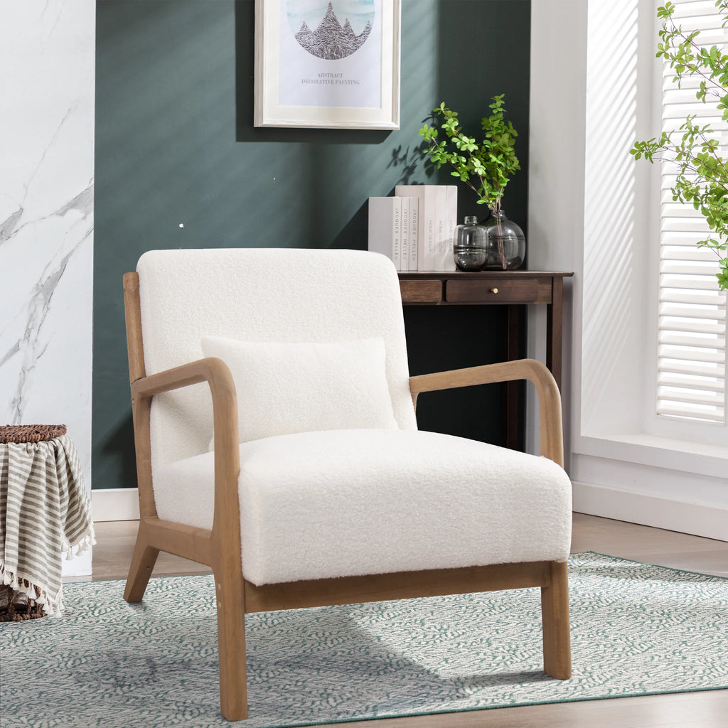 29*33*26 Inch  Wood Chair 105° Backrest Pillow
