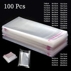 Self adhesive sealing plastic bag, 100 pieces.