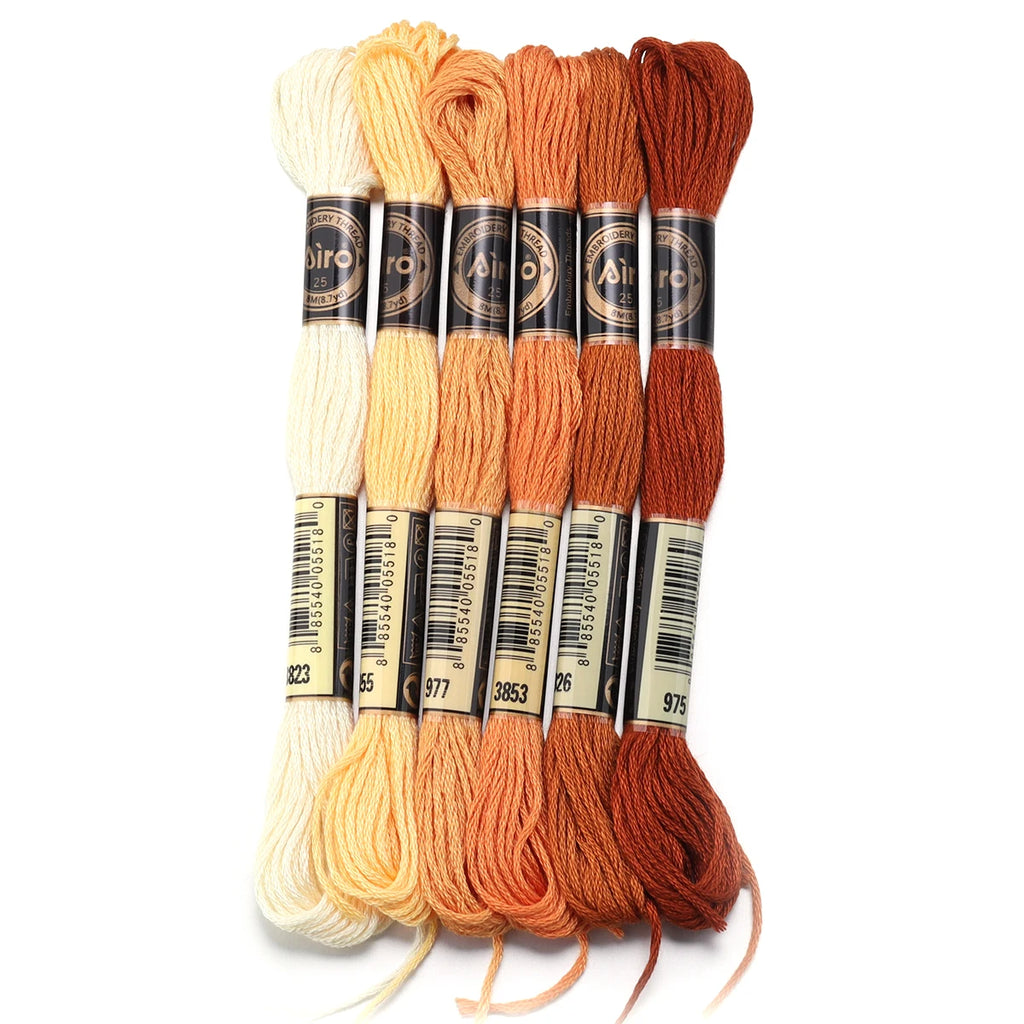 6pcs/lot Colorful Polyester Embroidery Thread