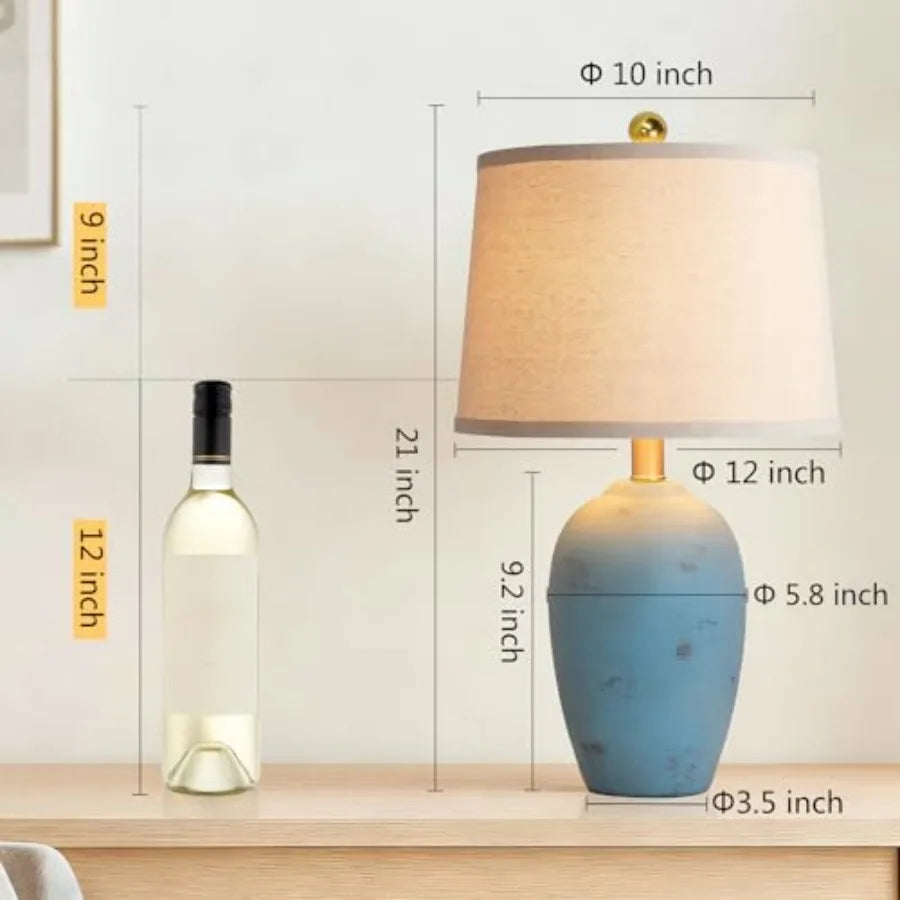 21'' (2) Coastal Ceramic Lamps