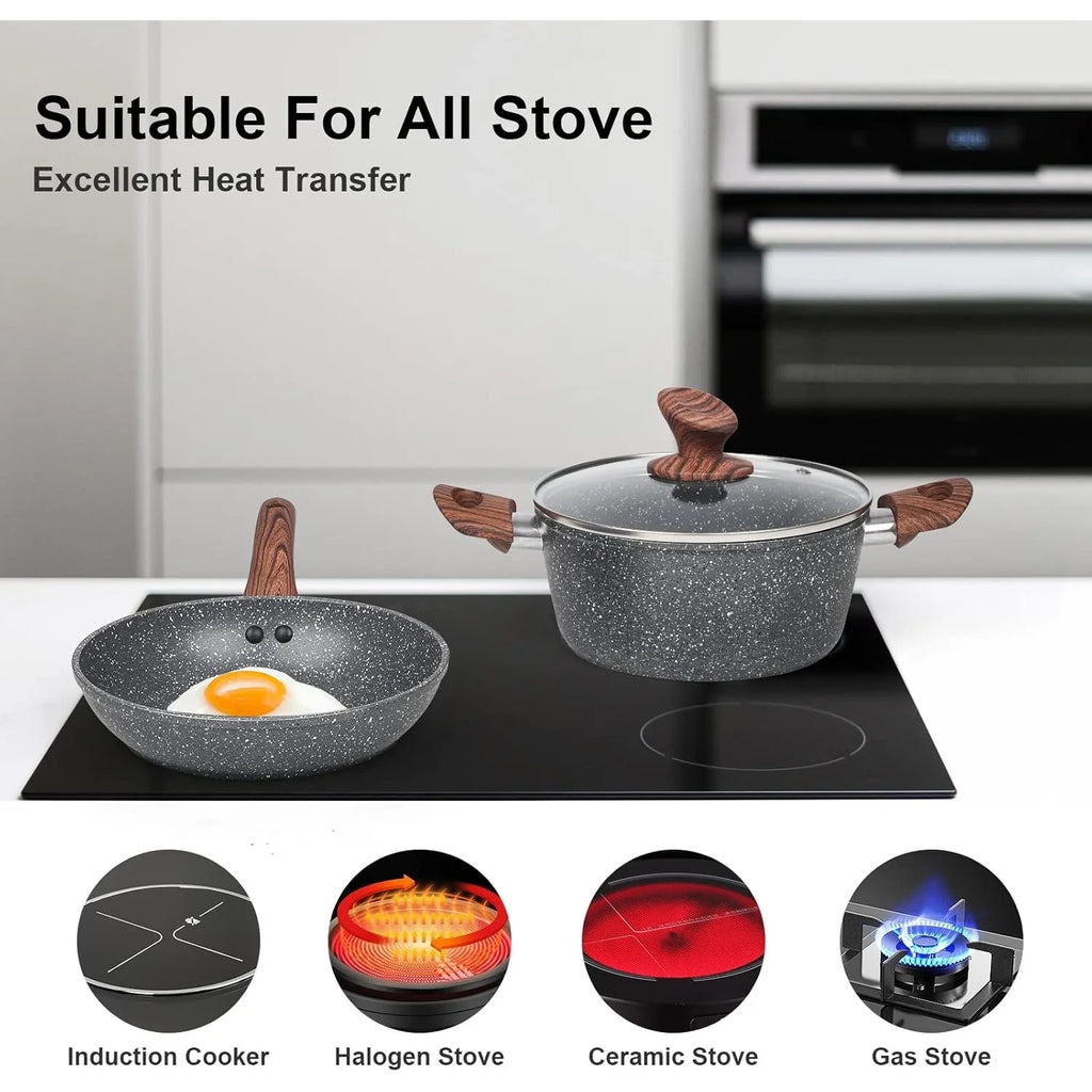 Granite Pots/ Pans/  Nonstick, /11 Pc.Set