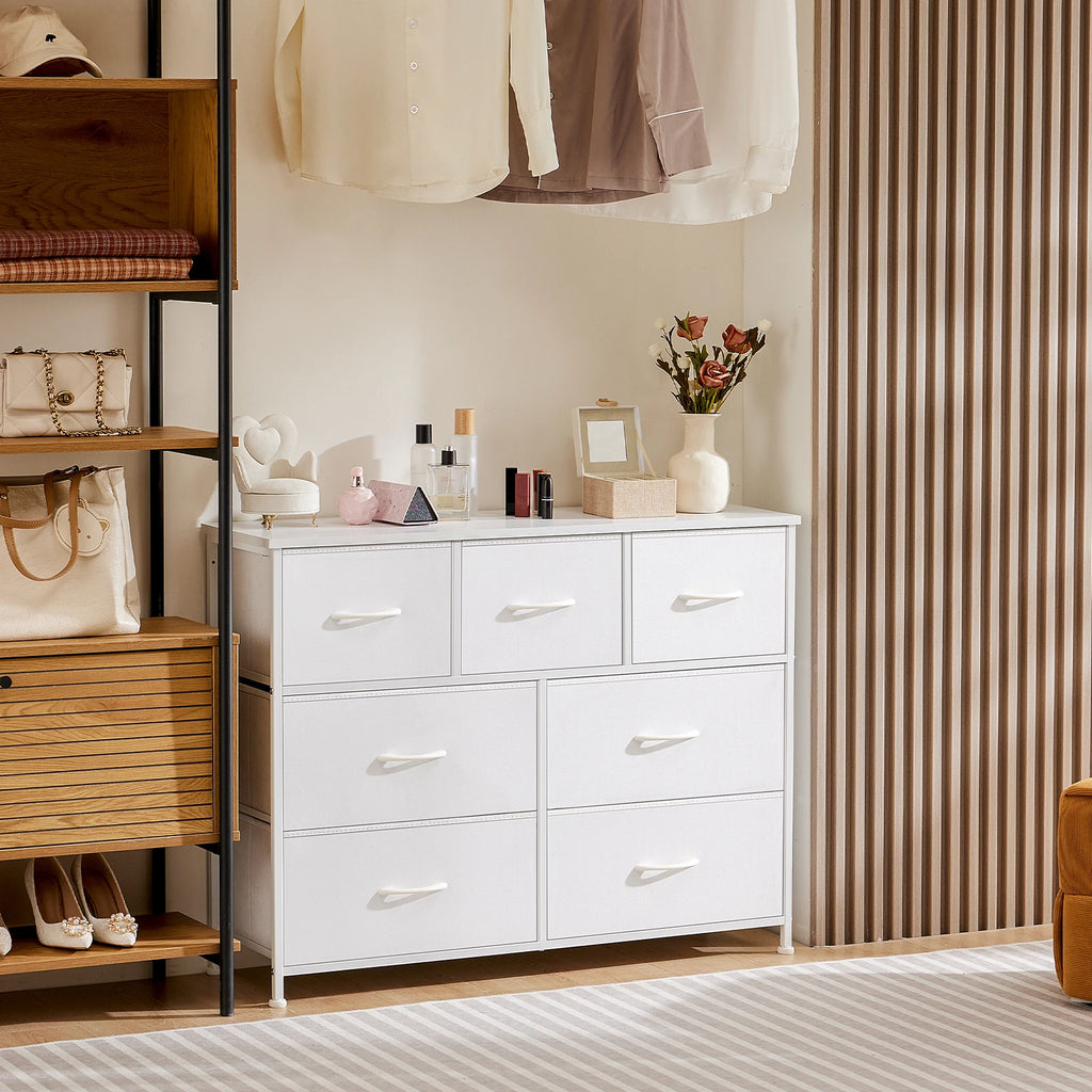 5/7/10 White Fabric Drawers Cabinet