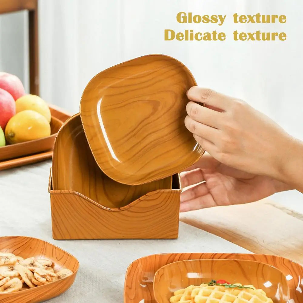 Imitation Wood Grain Square Plate