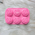 6 Holes Rose Silicone Mold