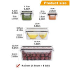 8-PC Food Containers / Locking Lids
