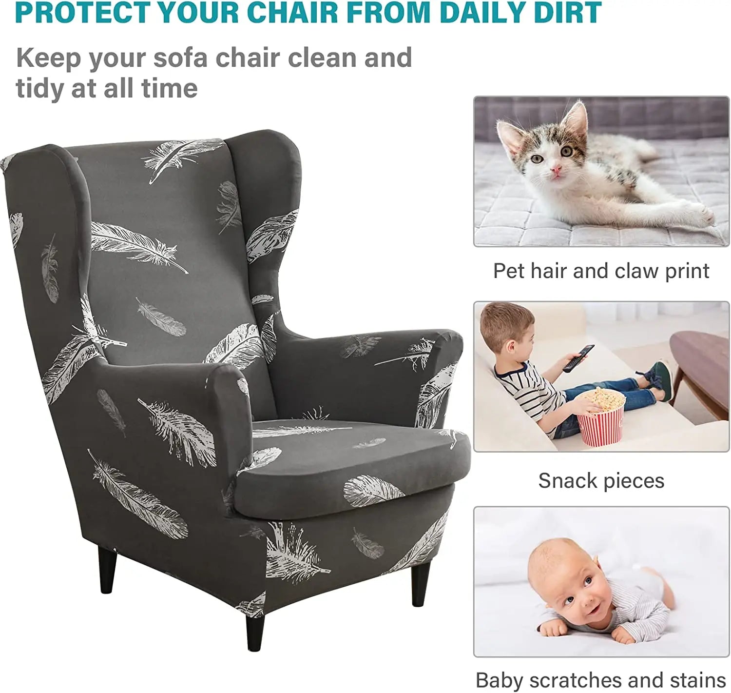 Chair Cover Wingback Stretch Spandex Armchair
