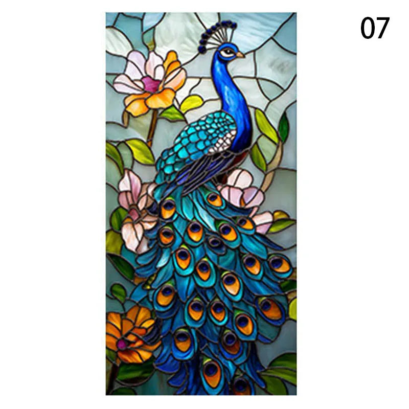 Peacock Pattern Art Window Film