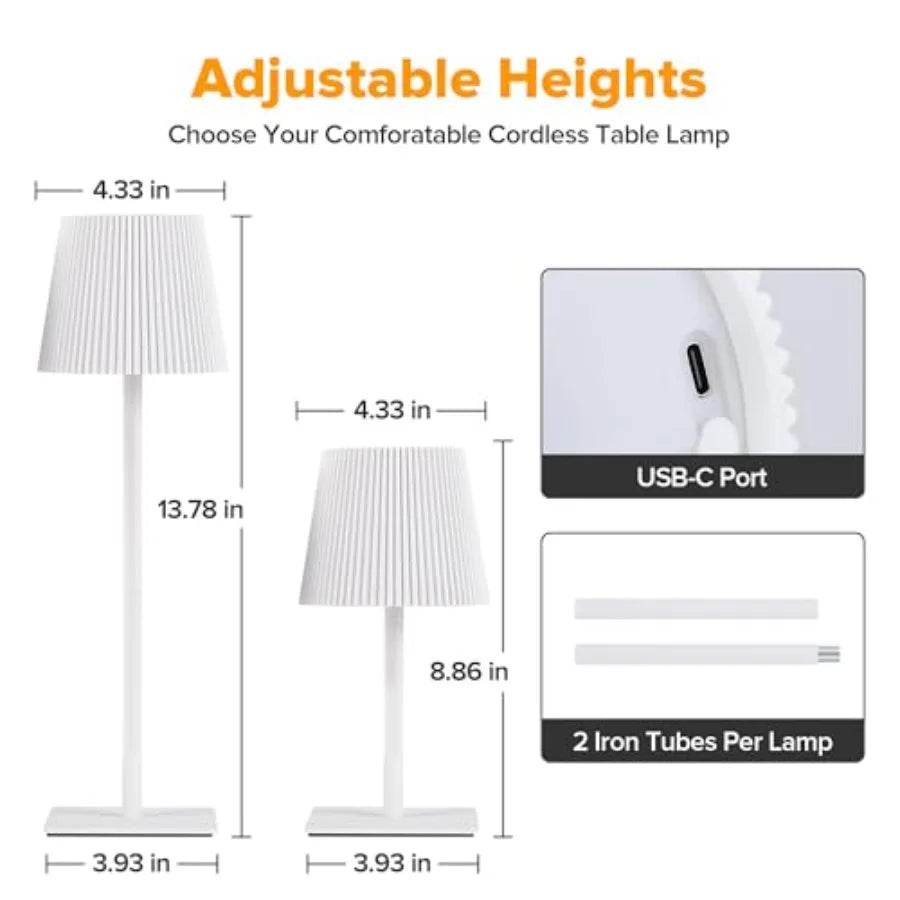 (4) Cordless Lamps,  Rechargeable Battery, Touch Control