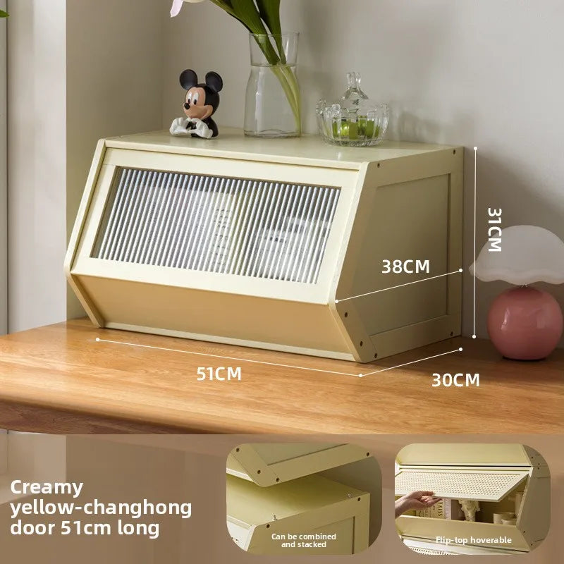Bucket cabinet, storage can be stacked