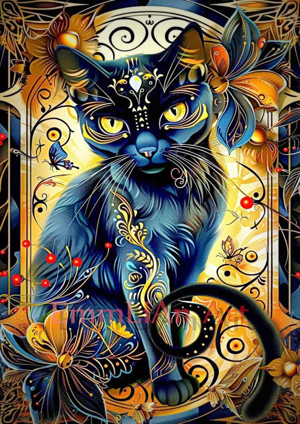 Diamond Painting Kit,  Black Cat