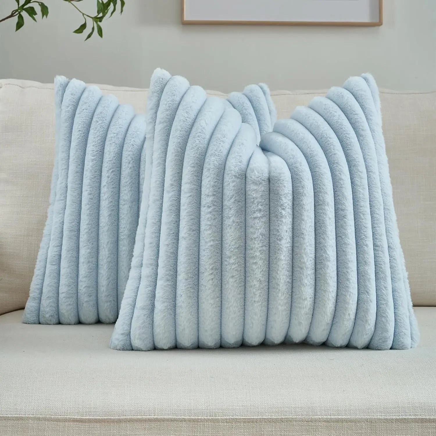 40x40 45x45 Faux Rabbit Fur Square Pillowcase