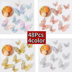 12/48Pcs 3D Butterfly  Wall Sticker