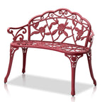 Outdoor Metal Rose Bench, 2-Person