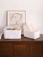 1/3PCS Handmade Seagrass Rattan Storage Basket