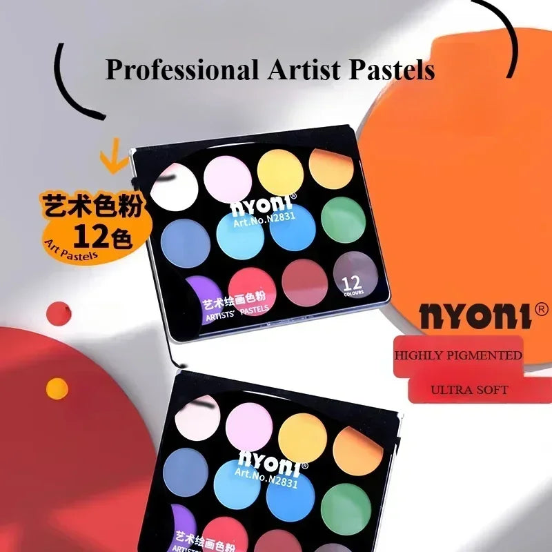 12-Color Super Soft Artist Pastels Mixed Media