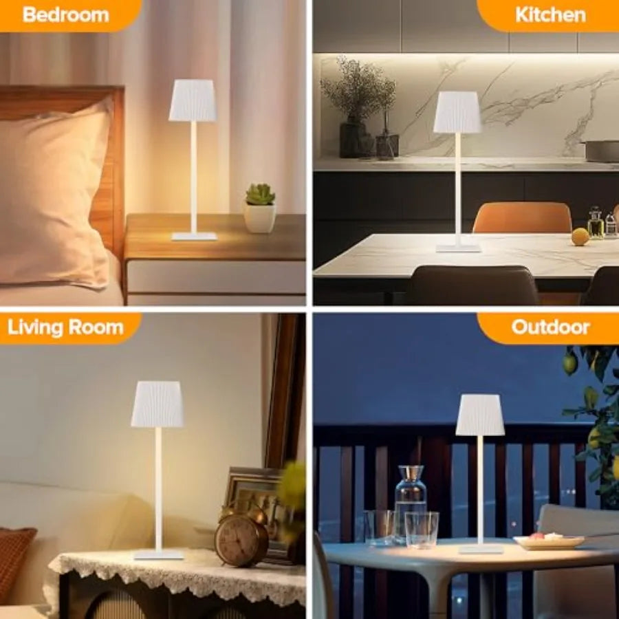 (4) Cordless Lamps,  Rechargeable Battery, Touch Control