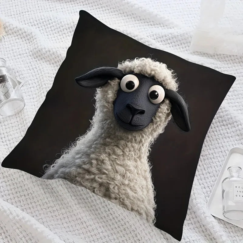 Cute Cartoon Sheep Pillow Cover