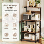 Kitchen Bakers Rack with Power Outlet Brown