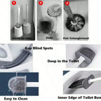 3-Piece Silicone Toilet Brush Set