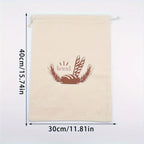 Linen Bread Reusable Drawstring Bag