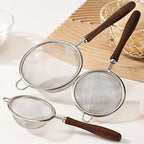 Mesh Strainer Filter Spoon with Wooden Handle