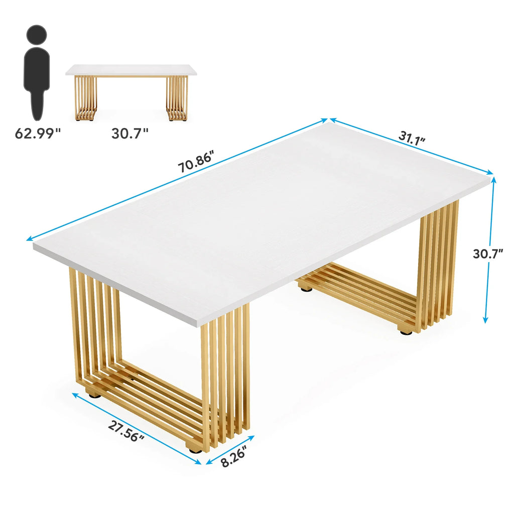 Modern Office Desk, 70.9" Wooden Computer