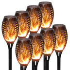 4/6/812Pcs Solar Torch Lights, Flickering Flame Waterproof