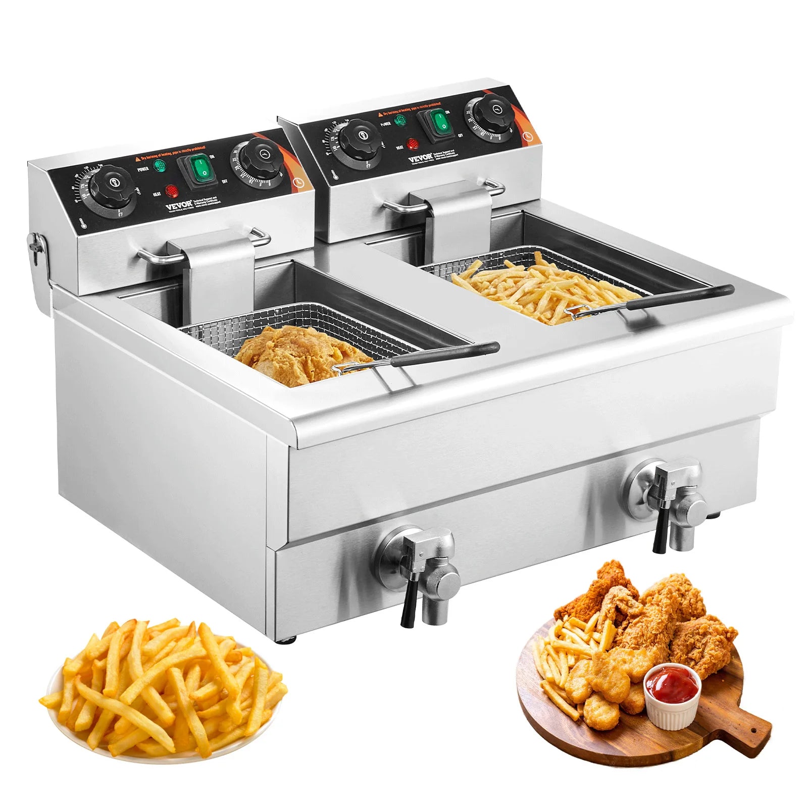 12L Electric Deep Fryer w/ Removable Tanks