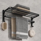 Matte Black Hook Towel Rack