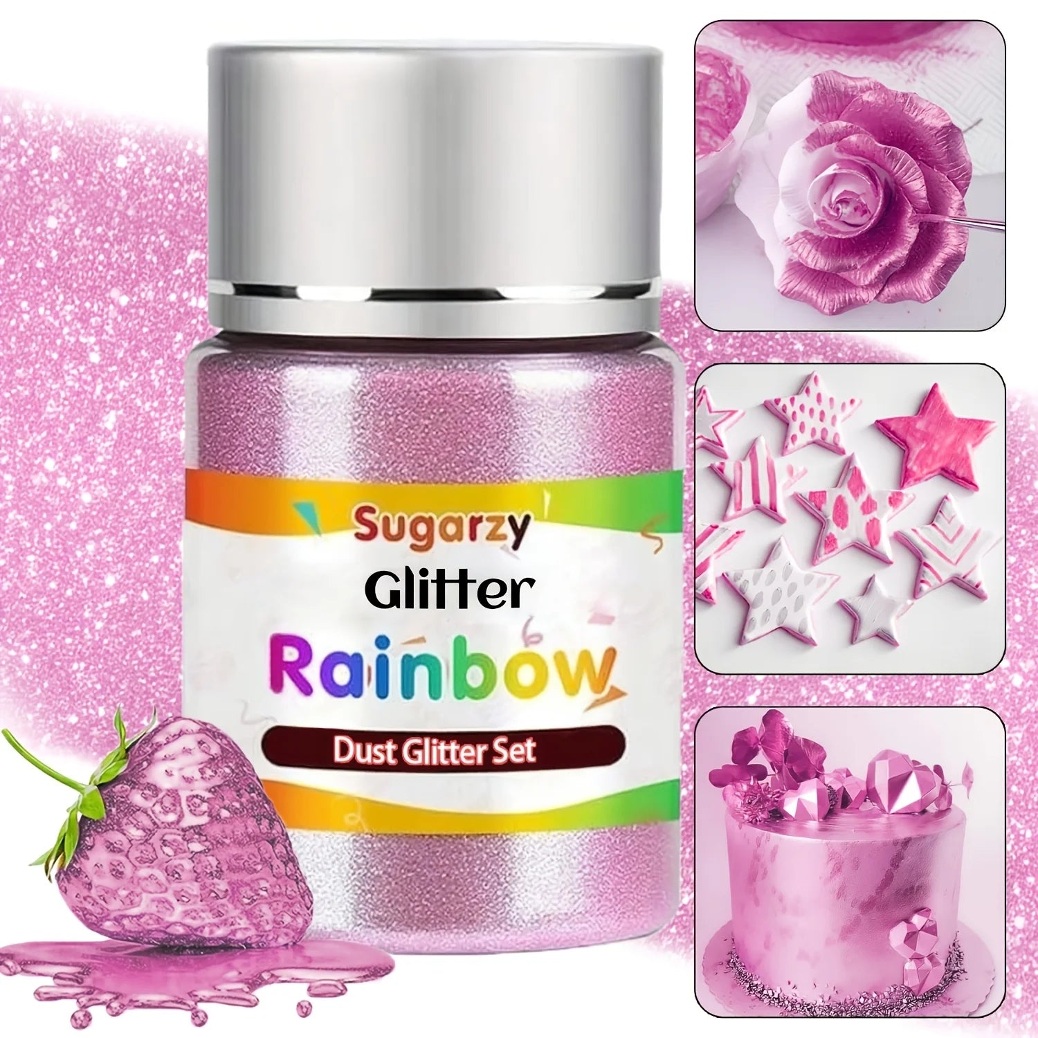 Rainbow Glitter Cake Decorating Supplies