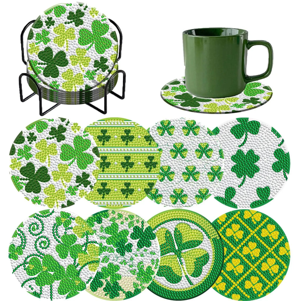 8pcs Diamond Coasters/ Holder Kits