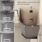Folding Rod Shower Curtain Set